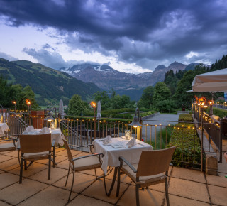 Terrace of the restaurant Oh de Vie Vue de la terrasse du restaurant Oh de Vie