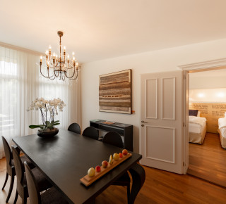 View of the connecting door between Luxury Panorama Spa Suite and Premium Double Room
