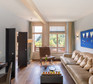 View of the living room in the Roof Spa Suite