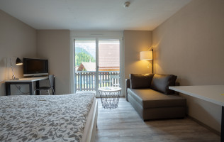 Bild des Wohn- und Schlafzimmers im Studio