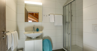 Ansicht des Badezimmers in der Wohnung