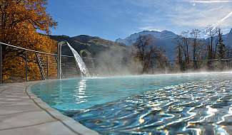 Outdoor pool with mountain view