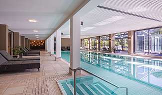 Indoor pool with loungers