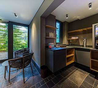 Modern drinks and seating area