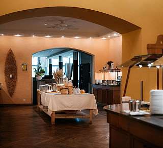Restaurant buffet indoors