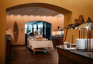 Restaurant buffet indoors