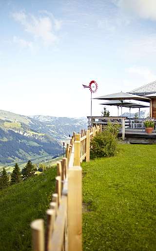 Mountain restaurant with Alpine views