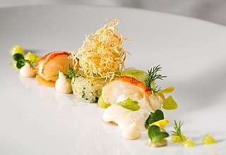 Fine fish dish with garnish