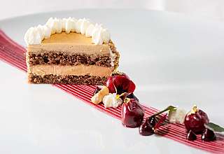 Dessert plate with slice of cake