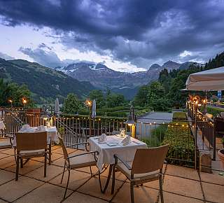Terrace with mountain panorama