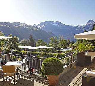 Mountain terrace with Alpine view