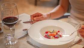Fine dessert on the table