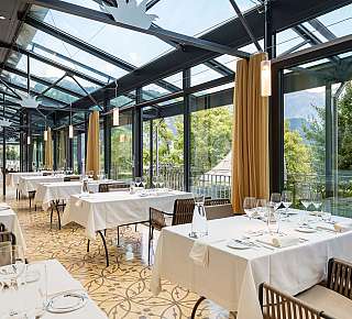 Elegant glass restaurant