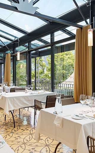 Elegant glass restaurant