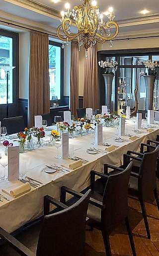 Elegantly set dining room