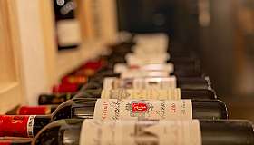 Wine bottles in a row
