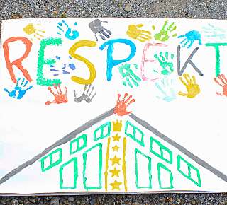Buntes Respekt-Plakat