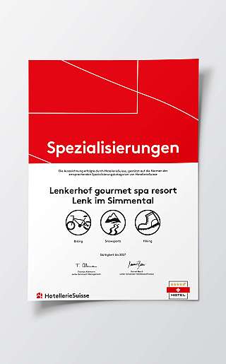 Hotelleriesuisse spécialisation Biking Snowsports Hiking 2024