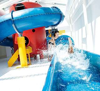 Water slide in the indoor pool