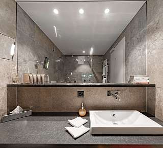 Salle de bain moderne avec lavabo