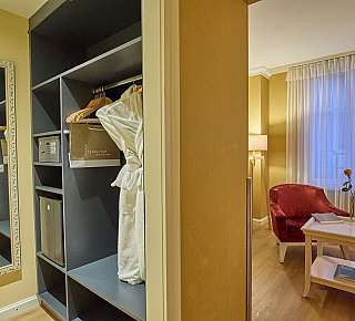 Hotel room with seating area