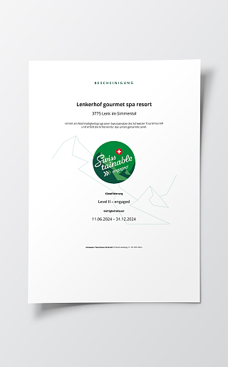 Bescheinigung Swisstainable Level II - engaged 2024